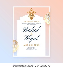 beautiful and elegantindian wedding card template impress your guests vector 