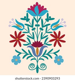 Beautiful elements of suzani carpet - home interior element in Uzbekistan. Suzane or сузане