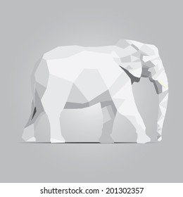  Beautiful  Elephant Abstract Geometric Polygon Vector