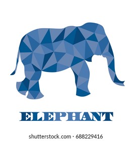 beautiful elephant abstract low poly geometric polygon vector