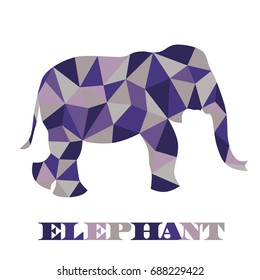 beautiful elephant abstract low poly geometric polygon vector