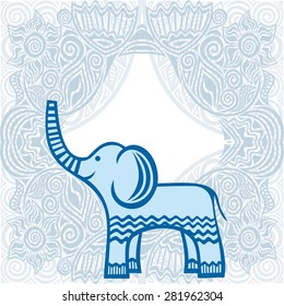 Beautiful elephant cute cartoon vector illustration