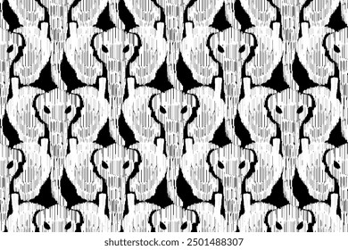 Beautiful elephant figure tribal Thai geometric ethnic oriental pattern traditional.Aztec style, ikat embroidery, abstract, design for texture, fabric, clothing, wrapping, and carpet.