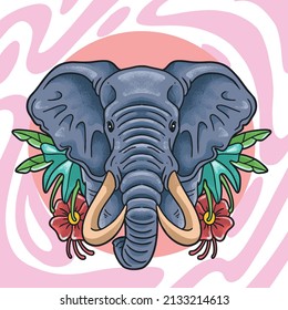 beautiful elephant head floral nature