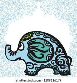 Beautiful elephant. Vector illustration