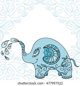Beautiful elephant. Vector illustration.