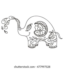 Beautiful elephant. Vector illustration.