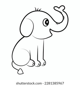 a beautiful elephant vector line art
