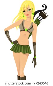 Beautiful elf smiling. Vector illustration