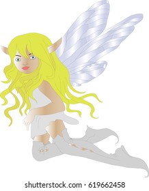 Beautiful elf with wings