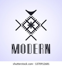 Beautiful emblem, badge for template logo in modern art deco style