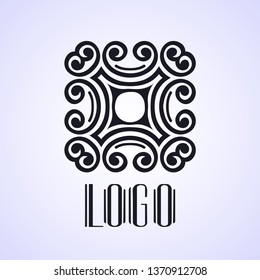 Beautiful emblem, badge for template logo in modern art deco style