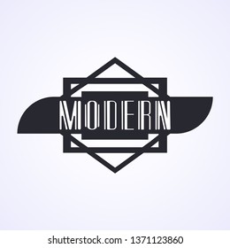 Beautiful emblem, badge for template logo in the modern art deco style