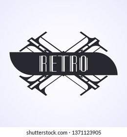Beautiful emblem, badge for template logo in the modern art deco style