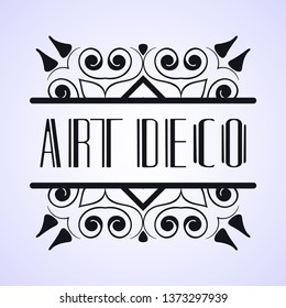 Beautiful emblem, badge for template logo in the modern art deco style for packaging of luxury products
