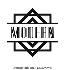 Beautiful emblem, badge for template logo in the modern art deco style for packaging of luxury products