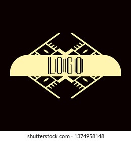 Beautiful emblem, badge for template logo in the modern art deco style