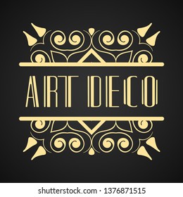 Beautiful emblem, badge for template logo in the modern art deco style for packaging of luxury products