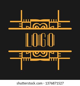 Beautiful emblem, badge for template logo in the modern art deco style for packaging of luxury products