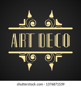 Beautiful emblem, badge for template logo in the modern art deco style for packaging of luxury products