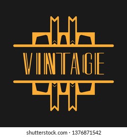 Beautiful emblem, badge for template logo in the modern art deco style for packaging of luxury products