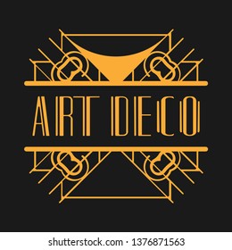 Beautiful emblem, badge for template logo in the modern art deco style for packaging of luxury products