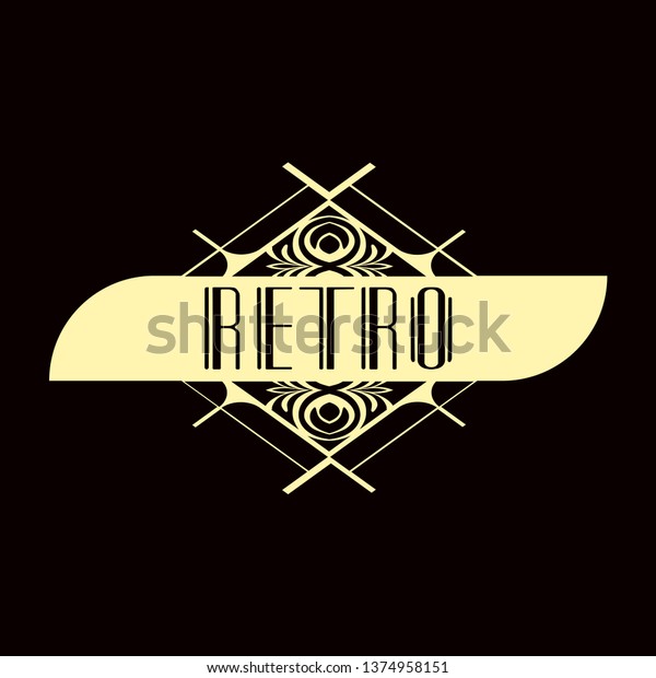 Beautiful emblem, badge for template logo in the\
modern art deco\
style