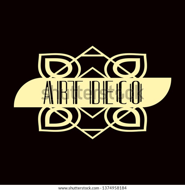 Beautiful emblem, badge for template logo in the\
modern art deco\
style