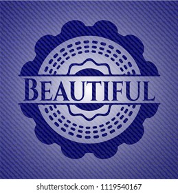 Beautiful emblem with jean texture
