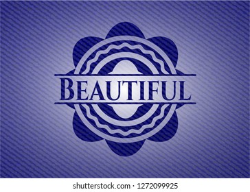Beautiful emblem with jean texture