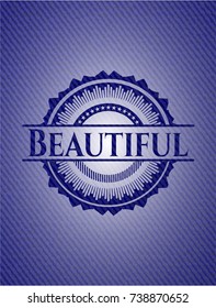 Beautiful emblem with jean texture