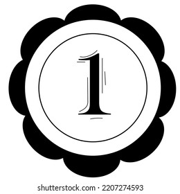 Beautiful emblem with the number 1