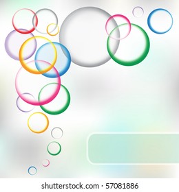 The beautiful eps10 color circles background with text shape