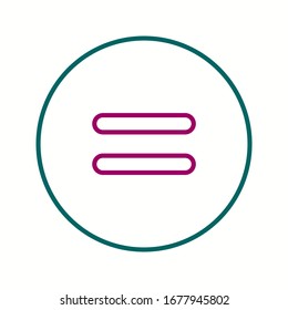 Beautiful Equal to Symbol Line Vector Icon