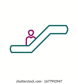 Icono de vector de línea de escalera mecánica