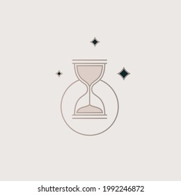 a beautiful esoteric logo with the image of stars on a beige background is suitable for astrologers, candle making, soap, cosmetics, beauty industry, meditation and other areas