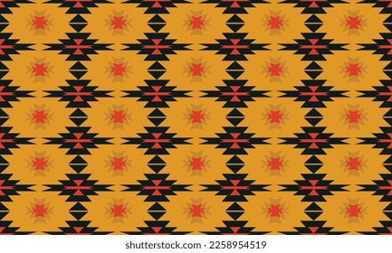 Beautiful Ethnic abstract. Carpet yellow Seamless pattern in tribal,triangle pattern. folk embroidery,cabin decor Mexican style.Aztec geometric art ornament print.Design for carpet, wallpaper