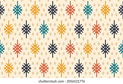 Beautiful Ethnic abstract colorful art. Seamless cute pattern in tribal,folk embroidery,and Mexican style.Aztec geometric art ornament print.Design for carpet,wallpaper, clothing,wrapping,fabric,cover