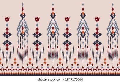 Beautiful Ethnic abstract ikat art. Seamless pattern in tribal, folk embroidery, and Mexican style.Aztec geometric art ornament print.Design for carpet, wallpaper, clothing, wrapping,fabric,cover, 