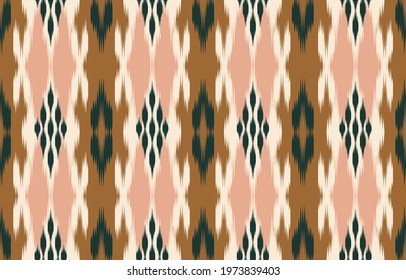 Beautiful ethnic abstract ikat art. Seamless pattern in tribal, folk embroidery, Cute Mexican style. Aztec geometric art ornament print. Design for carpet, wallpaper, clothing, wrapping, fabric,cover.