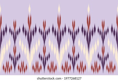 Beautiful ethnic abstract ikat art. Seamless pattern in tribal, folk embroidery, Cute Mexican style. Aztec geometric art ornament print. Design for carpet, wallpaper, clothing, wrapping, fabric,cover.