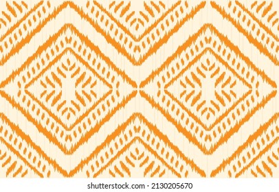 Beautiful Ethnic abstract ikat art. Seamless Kasuri pattern in tribal, folk embroidery, and Mexican style.Aztec geometric art ornament print.Design for carpet, wallpaper, clothing, wrapping, fabric.