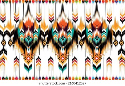 Beautiful Ethnic abstract ikat art. 
Seamless pattern in tribal, folk embroidery, and Mexican style.
Aztec geometric art ornament print.
Design for carpet, wallpaper, clothing, wrapping,fabric,cover,
