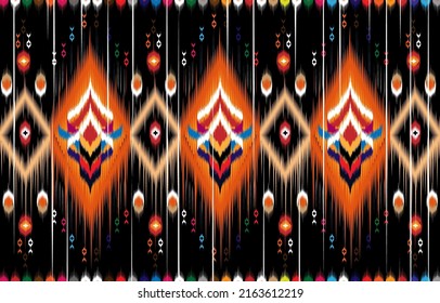 Beautiful Ethnic abstract ikat art. 
Seamless pattern in tribal, folk embroidery, and Mexican style.
Aztec geometric art ornament print.
Design for carpet, wallpaper, clothing, wrapping,fabric,cover,
