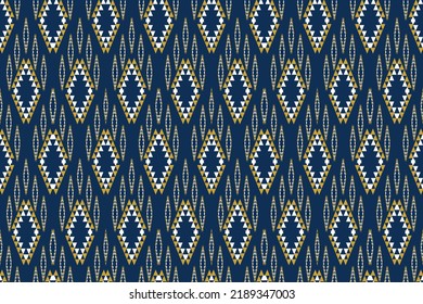 Beautiful Ethnic abstract ikat art. Seamless Kasuri pattern in tribal,folk embroidery,and Mexican style.Aztec geometric art ornament print.Design for carpet,wallpaper, clothing,wrapping,fabric,cover