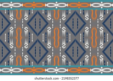 Beautiful Ethnic abstract ikat art. Seamless Kasuri pattern in tribal, The most intricately patterned fabrics. pattern textiles that employ resist dyeing on the yarns prior to dyeing and weaving the f