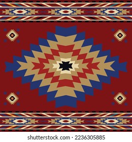 Beautiful Ethnic abstract ikat art. Seamless pattern in tribal,triangle pattern. folk embroidery, and Mexican style.Aztec geometric art ornament print.Design for carpet, wallpaper, clothing,