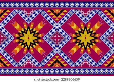Beautiful Ethnic abstract ikat art. Seamless Kasuri pattern in tribal, folk embroidery, Aztec geometric art ornament print. Design for carpet, wallpaper, clothing, wrapping, fabric,cover.