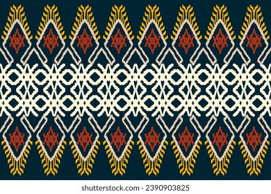 Beautiful Ethnic abstract ikat art. Seamless Kasuri pattern in tribal,folk embroidery,and Mexican style.Aztec geometric art ornament print.Design for carpet,wallpaper, clothing,wrapping,fabric,cover