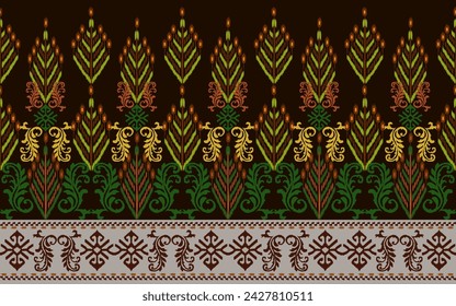 Beautiful Ethnic abstract ikat art. 
Seamless pattern in tribal, folk embroidery, and Mexican style.
Aztec geometric art ornament print.
Design for carpet, wallpaper, clothing, wrapping,fabric,cover,
